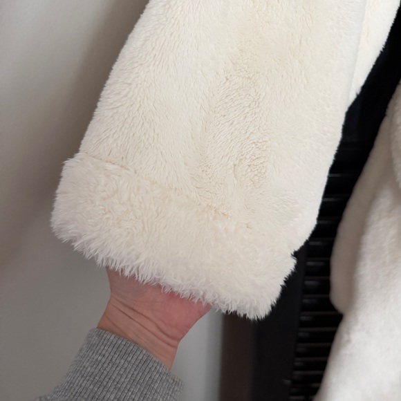 Pottery Barn Ivory White Plush Fireside Robe Spa Comfy Cozy Women Size L Long - Picture 9 of 10